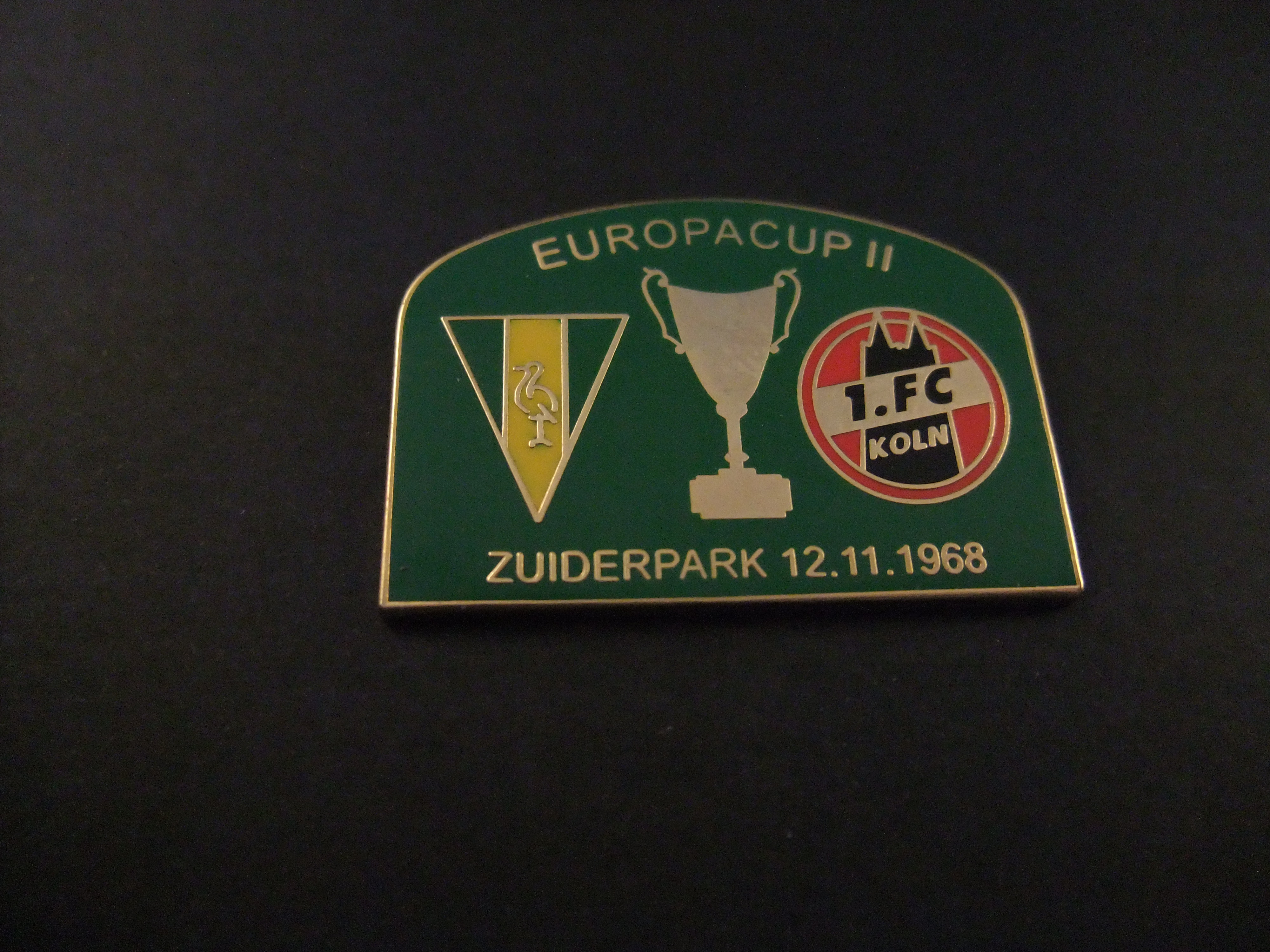 ADO Den Haag Europacup II voetbal ,1. FC Köln Zuiderpark 12-11-1968 groen